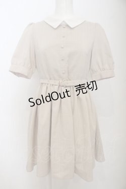 画像1: 【SALE】evelyn / グレンチェック半袖ワンピース  ベージュ O-23-11-06-039-LO-OP-IG-ZT261