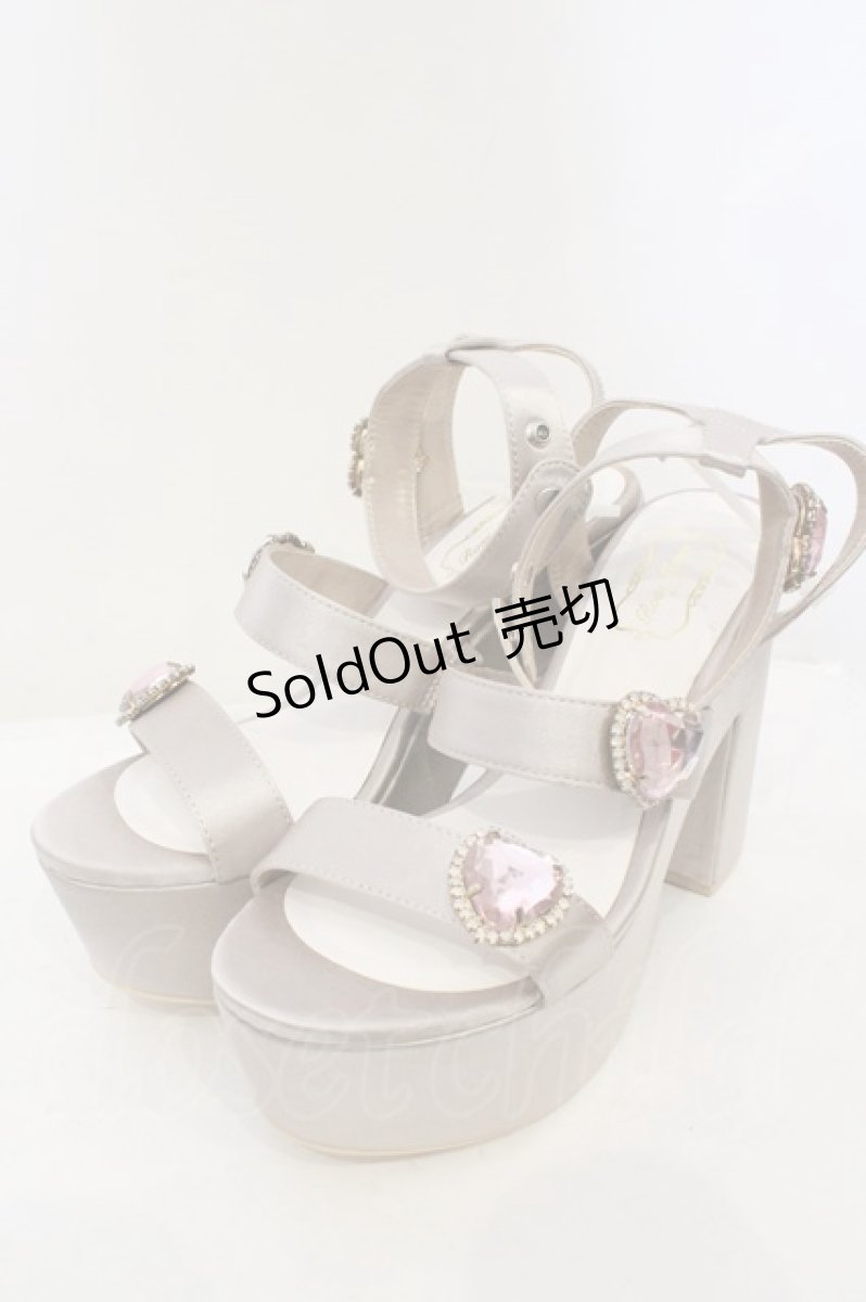 画像1: 【SALE】Rose Marie seoir / Triple Heart Sandal L グレーベージュ（ピンクビジュー） O-23-11-17-093-EL-SH-IG-ZT346 (1)