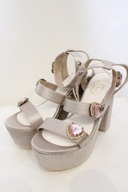 画像1: Rose Marie seoir / Triple Heart Sandal L グレーベージュ（ピンクビジュー） O-23-11-17-093-EL-SH-IG-ZT346