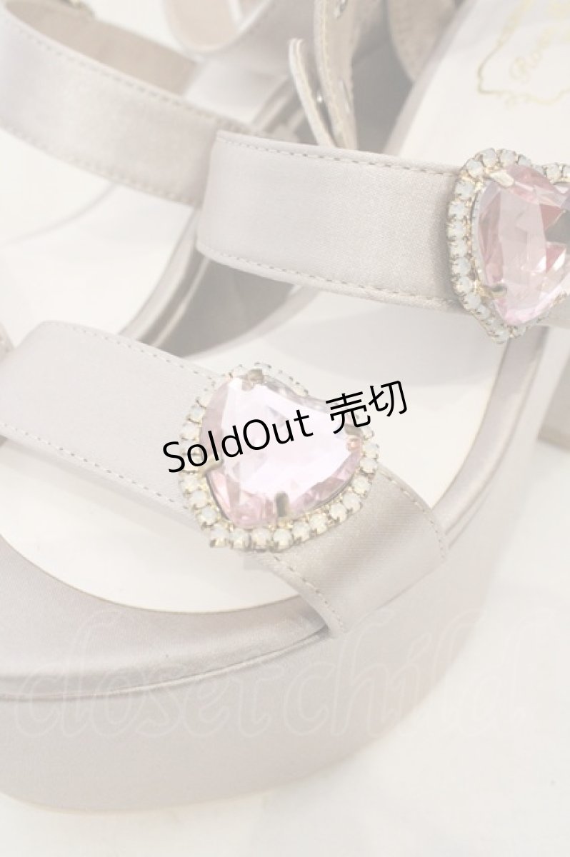 画像2: 【SALE】Rose Marie seoir / Triple Heart Sandal L グレーベージュ（ピンクビジュー） O-23-11-17-093-EL-SH-IG-ZT346 (2)