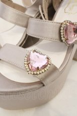 画像2: 【SALE】Rose Marie seoir / Triple Heart Sandal L グレーベージュ（ピンクビジュー） O-23-11-17-093-EL-SH-IG-ZT346 (2)