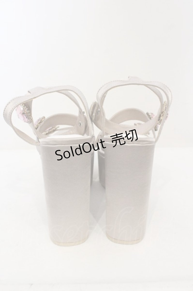 画像3: 【SALE】Rose Marie seoir / Triple Heart Sandal L グレーベージュ（ピンクビジュー） O-23-11-17-093-EL-SH-IG-ZT346 (3)