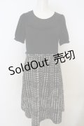 【SALE】axes femme / 千鳥格子切替ワンピース  クロ×シロ O-23-11-18-107-AX-OP-IG-ZT311