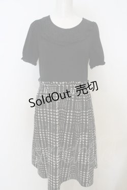 画像1: 【SALE】axes femme / 千鳥格子切替ワンピース  クロ×シロ O-23-11-18-107-AX-OP-IG-ZT311