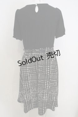 画像2: 【SALE】axes femme / 千鳥格子切替ワンピース  クロ×シロ O-23-11-18-107-AX-OP-IG-ZT311