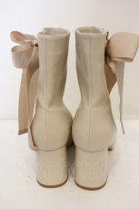 画像4: 【SALE】Maison de FLEUR / リボンショートブーツ L ライトベージュ O-23-11-19-105-LO-OP-OW-ZT346 (4)