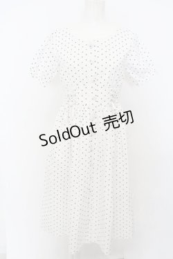 画像1: evelyn / ダブルレースアップドットワンピース  シロ×クロ O-23-11-22-112-LO-OP-IG-ZT318