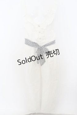 画像1: axes femme POETIQUE / ストライプオールインワン  オフシロ O-23-11-29-102-AX-OP-IG-ZT303