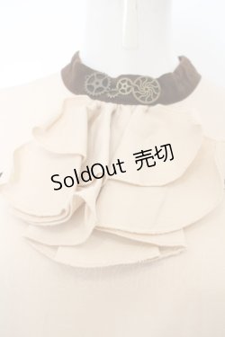 画像2: 【SALE】Favorite / ブラウスドッキング×贅沢レイヤードスカートのスチームパンク風ワンピース 半袖  ブラウン×アイボリー O-23-11-30-1066-LO-OP-IG-ZT341