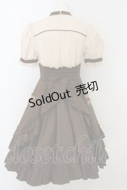 画像3: 【SALE】Favorite / ブラウスドッキング×贅沢レイヤードスカートのスチームパンク風ワンピース 半袖  ブラウン×アイボリー O-23-11-30-1066-LO-OP-IG-ZT341