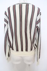 画像2: 【SALE】Secret Honey / ストライプニットソー  アイボリーｘワイン O-23-11-30-1014-CA-TO-YM-ZT341 (2)