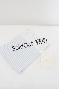 Jane Marple / Gストライプハンカチーフ ネイルシールセット - ブルー O-23-11-30-1163-JM-ZA-IG-ZT308