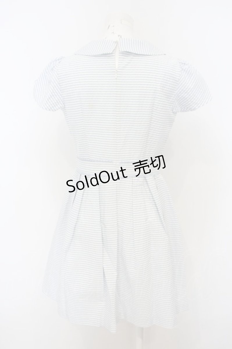 画像3: 【SALE】LODISPOTTO / サッカーボーダーワンピース  サックス×シロ O-23-12-06-048-LO-OP-IG-ZT343 (3)