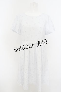 画像1: 【SALE】LODISPOTTO / プチフラワーパフワンピース  サックス×ラベンダー O-23-12-06-059-LO-OP-IG-ZT344