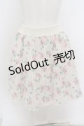 【SALE】Secret Honey / フラワーギンガムオーガンジースカート  シロ O-23-12-07-126-CA-SK-OW-ZT344