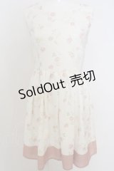 LODISPOTTO / 花柄レースアップジャンパースカート M シロ×サーモンピンク O-23-12-07-133-LO-SK-OW-ZT343