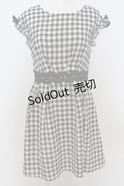 画像1: 【SALE】LODISPOTTO / ウエストレース使いギンガムチェックワンピース M クロ×シロ O-23-12-07-134-LO-SK-OW-ZT344