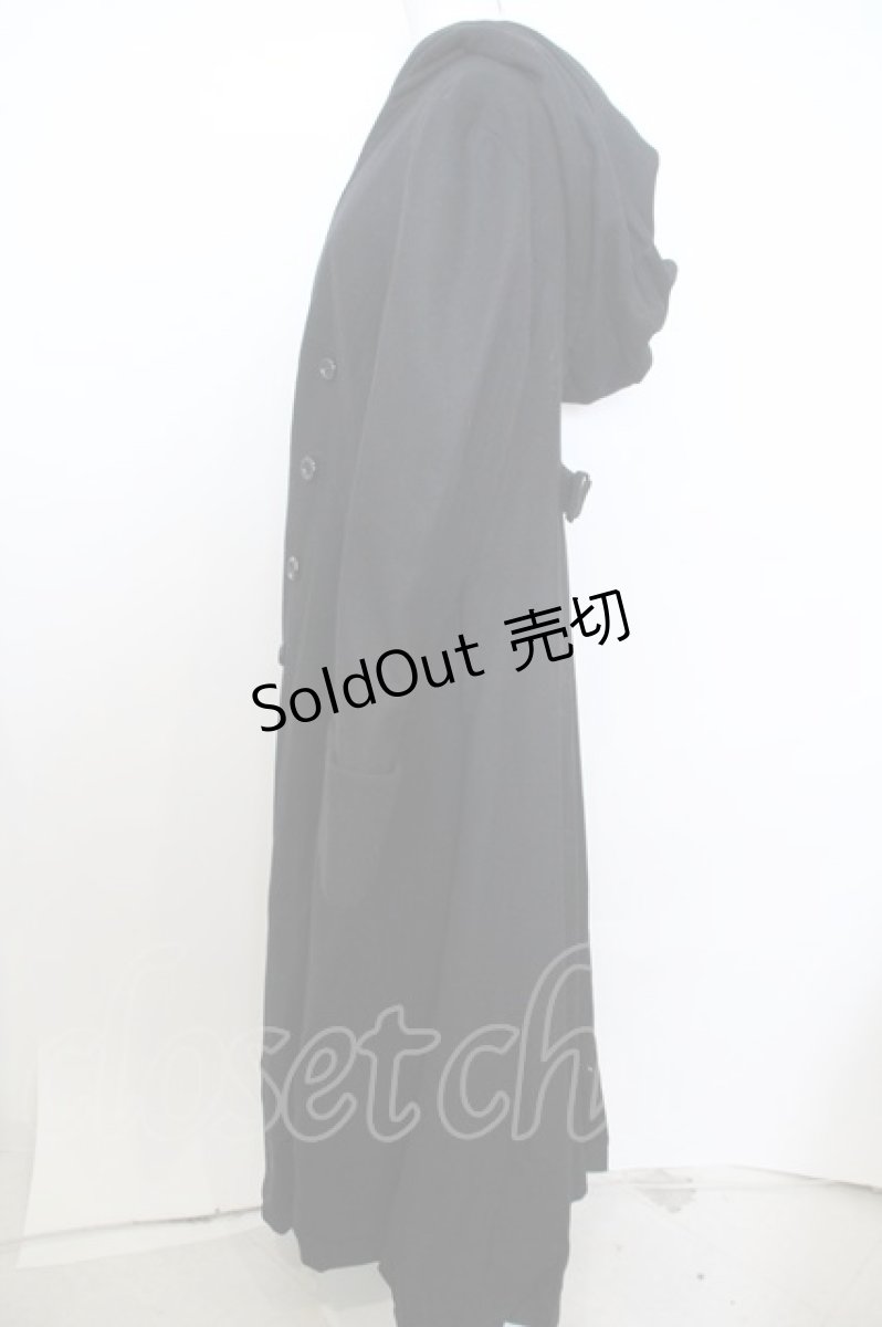 画像3: ATELIER BOZ / メンズマリオンフードロングコート  ブラック O-23-12-15-049-EL-CO-IG-OS (3)