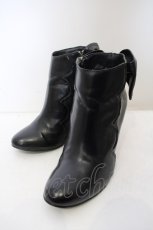 画像1: 【SALE】MILK / スカラップリボンブーツ S クロ×ピンク O-23-12-21-040-ML-SH-IG-ZT346 (1)