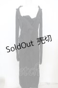 alice auaa / メッシュ切替ワンピース  ブラック O-23-12-25-021-AA-TO-OW-ZS