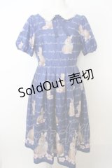 Emily Temple cute /Bloom Rabbitワンピース M ネイビー O-23-12-28-083-ET-OP-OW-ZT372