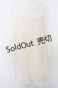 【SALE】axes femme / オーガンジー刺繍ニットワンピース  アイボリー O-23-12-28-112-AX-OP-IG-ZT369