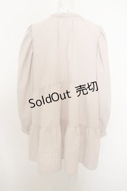 画像2: 【SALE】axes femme /スウェード風フラワー切り替えワンピース  ピンク?ネイビー O-23-12-28-124-AX-OP-IG-ZT368