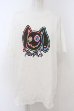 画像1: NieR Clothing / ネオンNeiRちゃんTシャツ XL ホワイト O-23-12-28-019-PU-TS-IG-ZT368