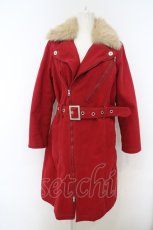 画像1: 【SALE】ALGONQUINS / ファーカラーロングデニムコート  レッド O-23-12-29-084-AL-CO-OW-ZTC056 (1)