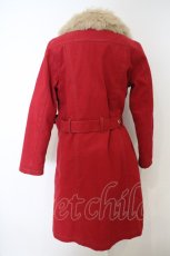 画像2: 【SALE】ALGONQUINS / ファーカラーロングデニムコート  レッド O-23-12-29-084-AL-CO-OW-ZTC056 (2)