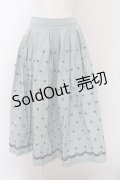 【SALE】Jane Marple Dans Le Saｌon /Clover embroidery キャトルタックスカート M サックス O-23-12-29-015-JM-SK-IG-ZT378