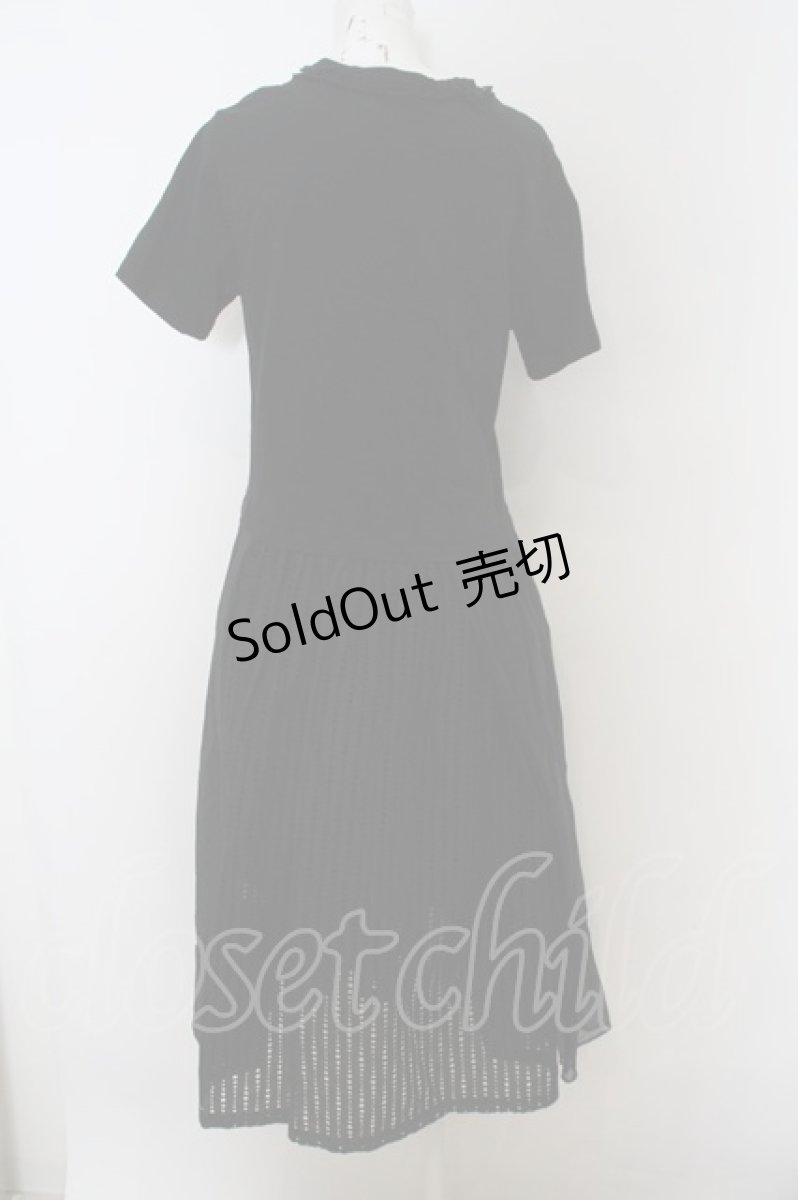 画像3: 【SALE】Jane Marple /コンパクト天竺とマテリアルMIXのドレス M クロ O-23-12-29-020-JM-OP-IG-ZT377 (3)
