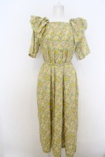 画像1: 【SALE】Jane Marple Dans Le Saｌon /Meadow song shoulder frill ドレス M イエロー?グリーン O-23-12-29-030-JM-OP-IG-ZT376 (1)