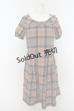 画像1: 【SALE】Jane Marple /オリジナルタータンのミニワンピース M イエロー O-23-12-29-032-JM-OP-OW-ZT283