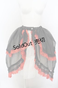 画像1: 危機裸裸商店 / オーガンジーレースティアードスカート  ブラック×レッド O-24-01-10-027-GO-SK-IG-ZS