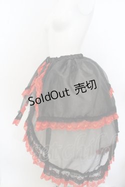 画像2: 危機裸裸商店 / オーガンジーレースティアードスカート  ブラック×レッド O-24-01-10-027-GO-SK-IG-ZS
