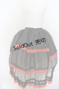 画像3: 危機裸裸商店 / オーガンジーレースティアードスカート  ブラック×レッド O-24-01-10-027-GO-SK-IG-ZS