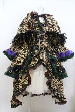 画像1: 危機裸裸商店 / タイガーコルセットドレス ケープセット  イエロー×ブラック O-24-01-10-022-GO-CO-IG-C010