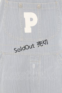 画像2: PINK HOUSE / ベア刺繍ストライプオーバーオール  インディゴ×ホワイト O-24-01-14-102-LO-OP-IG-ZI