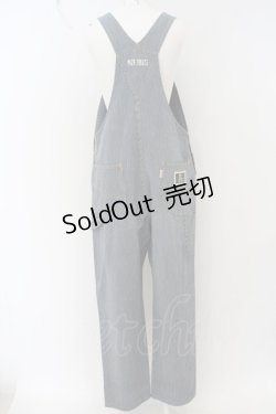 画像4: PINK HOUSE / ベア刺繍ストライプオーバーオール  インディゴ×ホワイト O-24-01-14-102-LO-OP-IG-ZI