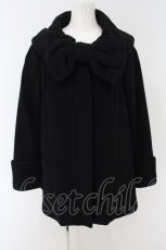 画像1: 【SALE】Jane Marple Dans Le Saｌon / ブリティッシュチェックのリボンカラーコート M クロ O-24-01-14-104-JM-CO-IG-ZTC029 (1)