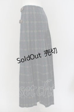 画像4: PINK HOUSE / チェック柄デニムキルトスカート  ブルー×グリーン O-24-01-14-001-LO-SK-IG-ZT257