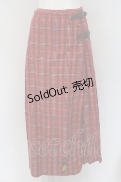 画像1: PINK HOUSE / チェック柄デニムキルトスカート  アカ O-24-01-14-002-LO-SK-IG-ZT257
