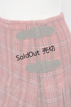 画像3: PINK HOUSE / チェック柄デニムキルトスカート  アカ O-24-01-14-002-LO-SK-IG-ZT257