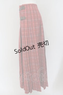 画像4: PINK HOUSE / チェック柄デニムキルトスカート  アカ O-24-01-14-002-LO-SK-IG-ZT257