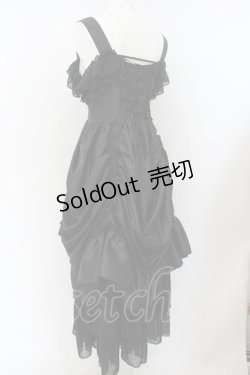 画像5: ATELIER PIERROT / ロングバッスルジャンパースカート  ブラック×ブラック O-24-01-16-030-EL-OP-IG-OS