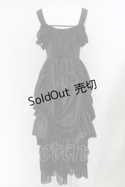 画像6: ATELIER PIERROT / ロングバッスルジャンパースカート  ブラック×ブラック O-24-01-16-030-EL-OP-IG-OS