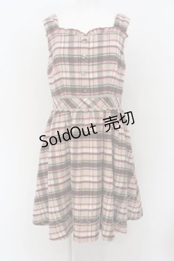 画像1: LODISPOTTO / シャギーチェックジャンパースカート  ベージュ O-24-01-16-017-LO-OP-IG-ZT419