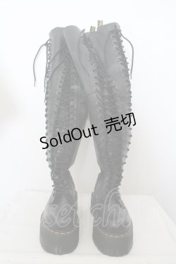 画像1: Dr.Martens （Getta Grip） / AZREYA26ホール厚底ロングブーツ EU37 ブラック O-24-01-23-097-PU-SH-IG-OS