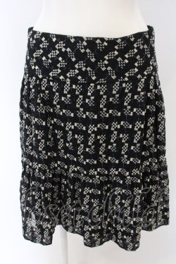 画像1: Jane Marple / ブロック刺繍スカート M クロ O-24-01-25-100-JM-SK-IG-OS